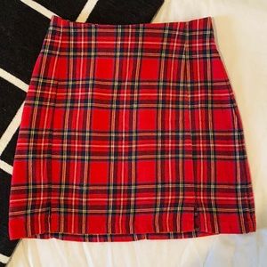 Brandy Melville Red Plaid Skirt
